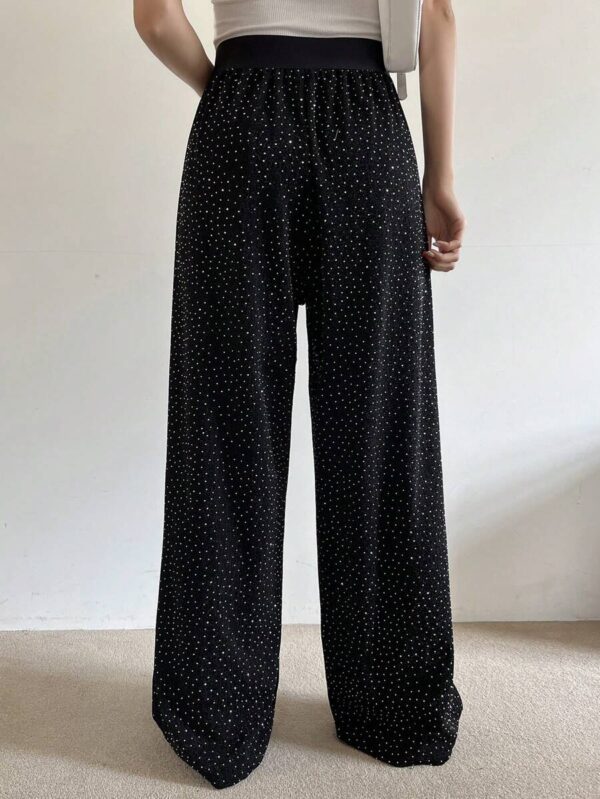 FRIFUL Women's Casual Loose Wide-Leg Trousers With Rhinestone Embellishment - Image 6