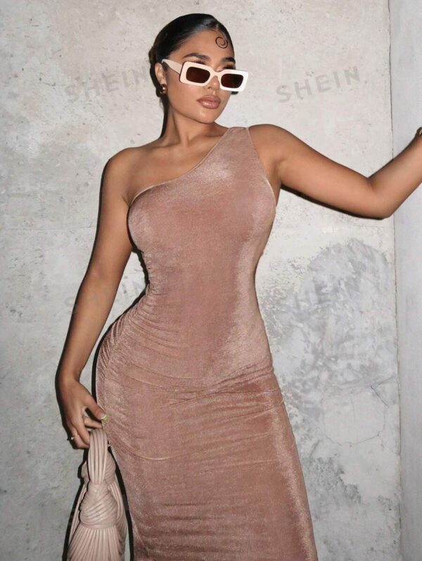SHEIN SXY One Shoulder Asymmetrical Hem Bodycon Dress - Image 5